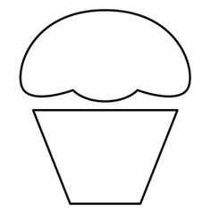 a cupcake with icing on it is shown in black and white, as well as