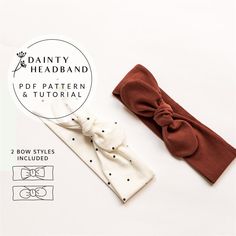 two bow ties on top of each other with the text, diy headband