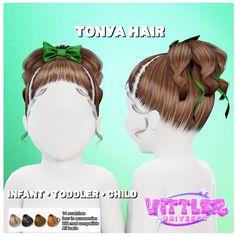 Tonya Infant Toddler Child Hair - The Sims 4 Create a Sim - CurseForge Toddler Cc Sims 4, Sims 3 Mods, Cc Furniture, Sims 4 Teen, Bow Hairstyle, Sims 4 Cc Furniture