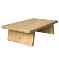 a wooden table that is made out of plywood planks and has no legs