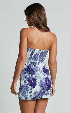 Brailey Mini Dress - Strapless Dress in Wisteria | Showpo USA Neon Outfits, Spring Maxi Dress, Geaux Tigers, Navy Bridesmaid Dresses, Spring Capsule Wardrobe, Summer Capsule Wardrobe, Long Sleeve Knit Dress