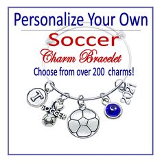 If you are looking for the Perfect SOCCER Gift, this is it! Personalize these stainless steel bracelets as you select the charms that represent your athlete! Choose from over 200 charms that will create the perfect gift that represents your athlete! For example, if she loves to dance, add a dance charm. Or if she loves to horse back ride and play softball, we have charms for that too! The possibilities are endless and are sure to represent your athlete and make her proud! Product Summary: The following are the items that will be included with this purchase: * Personalized  SOCCER Charm Bangle Adjustable Bracelet of your choice. * Empowerment Card * Keepsake Drawstring Bag Here are all of the awesome details :-) Choose Your Size: These are adjustable bracelets and come in 3 sizes: 1. Small: Personalized Soccer Bracelets, Soccer Bracelet, Soccer Jewelry, Team Bracelets, Gymnastics Gifts, Message Bracelet, Soccer Gifts, Basketball Gifts, Elephant Bracelet