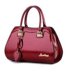 Fashion Women Handbags Luxury Design Solid Large Capacity Leather Purs – HouroGrace Merchandise Leather Bag Women Handbags, Patent Leather Bag, Patent Leather Handbags, Leather Bag Women, Womens Purses, Womens Tote, Bag Women, Sling Bag, Luxury Handbags