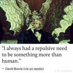 a man in a tuxedo with an angel behind him and the words david bowe via un - exotic