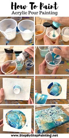 how to paint acrylic pour painting step by step instructions for kids and adults