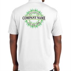 Prices start at $15.50. Lawn Care Logo Uniform has a circular emblem depicting grass growing around it. The full color lawn care logo prints on your choice of short sleeve, long sleeve or polo shirts. All of our shirts are 100% cotton. Fitted Polo Collar Top With Branding, Casual Solid Color T-shirt With Logo Print, Casual Green T-shirt With Logo, Cotton Logo Print T-shirt For Training, Casual Green Logo T-shirt, Lawn Care Shirt Designs, Lawn Care Logo, Grass Growing, Fitted Moisture-wicking Polo Collar T-shirt