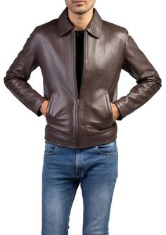 The size is right all match the photo Brown Leather Jacket Men, Black Leather Jacket Men, Biker Jacket Men, Best Leather Jackets, Man Blazer, Lambskin Leather Jacket, Brown Leather Jacket, Leather Blazer, Blazers For Men