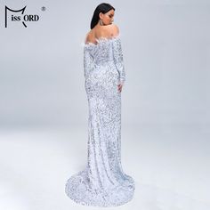 Sexy Evening Maxi Dress Reflective Off Shoulder Feather Long Sleeve Sequin floor length Vestdios Gatsby Outfits, Reflective Dress, Mermaid Sequin Dress, Evening Dress Patterns, Sequin Evening Dress, Long Sleeve Sequin Dress, Dress Sleeve Length, Sequin Evening Dresses, Long Sleeve Evening Dresses