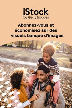 a man holding two children in his arms and the caption reads, stock by gerly images abonnez - vos et econoise sur des vises visuales