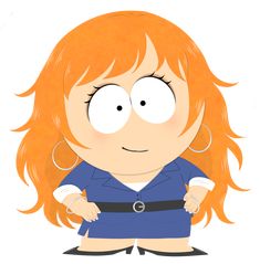 a cartoon girl with red hair and big eyes