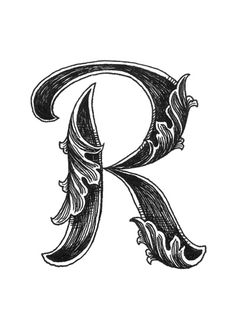 the letter r is drawn in black ink