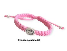 Saint medal Kids macrame bracelet is handcrafted with 1cm silver or gold tone saint medal in the middle using macrame technique.  Handmade from Medjugorje.. Medals made in Italy.The sliding slip knot closure enables the bracelet to fit nearly all children ages 5 and up. 8.5″ when fully opened. If you need smaller or bigger please write in the Note to seller: * Wrist measurement or age Adjustable and resizable,available in all colour. Feel free to contact me if you have any question. Thank you for stopping by! Silver Macrame Spiritual Bracelets, Silver Macrame Friendship Bracelets As Gift, Silver Macrame Friendship Bracelet Gift, Father Son Gifts, Toddler Bracelet, Cadeau Parents, Slip Knot, Protection Jewelry, Kids Bracelets