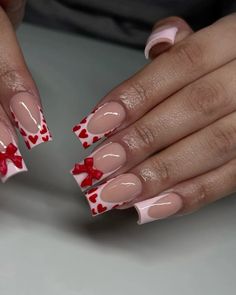 📸: nailedbyrosali (IG) #valentines #valentinesdaynails #valentinesnails Aesthetic Nail Designs, Nails With Bows, Bow Nail Designs, Bow Nails, Bow Nail, Hard Nails, Cute Coquette