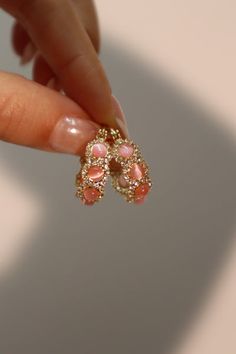 Round Rhinestone Hoop Earrings As Gift, Rhinestone Round Hoop Earrings As Gift, Rhinestone Hoop Earrings As Gift, Rhinestone Hoop Earrings For Gift, Gift Rhinestone Hoop Earrings, Glamorous Small Hoop Earrings As Gift, Pink Hoop Earrings For Anniversary, Pink Gem, Saved By Grace