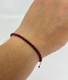 Elegua Bracelet, Red & Black Beaded Bracelet, Protection Bracelet, Elegua Jewelry, Elegua Ilde Orisha, Ilde de Santo, Santeria Yoruba Red Beaded Bracelet With Resizable Round Beads, Red Spiritual Bracelet With Black Beads, Red Resizable Beaded Bracelet With Round Beads, Red Hand-strung Braided Friendship Bracelets, Adjustable Red Hand Wrapped Friendship Bracelets, Hand-strung Red Braided Friendship Bracelets, Traditional Red Friendship Bracelets For Beach, Traditional Hand Wrapped Red Bracelets, Traditional Red Hand Wrapped Bracelets