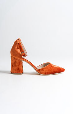 ORANGE VELVET SHOES, ORANGE WEDDING SHOES, ORANGE SHOES, ORANGE HIGH HEELS, ORANGE BLOCK HEELS, ORANGE BRIDAL SHOES, ORANGE HEELS

As Eleanor Louise, we stand out with our Orange heeled shoes that combine style and comfort. Specifically designed for brides, these shoes are crafted with high-quality materials.
• Completing your style and boosting your confidence is the most elegant way! Orange Velvet 3.15-inch (8 cm) high-heeled shoes offer elegance and chicness with every step. Orange Heels With Heel Loop For Evening, Orange Evening Heels With Heel Loop, Orange Closed Toe Heels With Wrapped Heel, Elegant Orange Heels With Heel Loop, Orange Low Heel Strap Heels, Orange Low Heel Heels With Heel Strap, Orange Low Heel Shoes With Strap, Orange Low Heel Shoes With Heel Strap, Orange Closed Toe Heels With Padded Heel