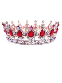 Style:Classic Material:Rhinestone Shape\pattern:Round Metals Type:Zinc Alloy Type:Tiaras Material:Alloy Style:Women,Bride, Bridesmaids Mosaic Material:Alloy insert artificial gems / semi-precious stones MAterial:Quality Austrian Crystal,Rhinestone size::heigt:5cm,diameter:13.5cm Royal King, Women Bride, Rhinestone Tiara, Princess Tiara, Head Jewelry, Queen Crown, Wedding Jewellery Necklace, European Designs, Tiaras And Crowns