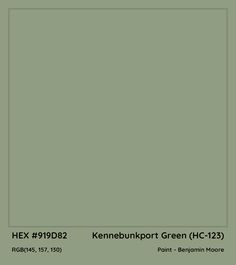 a green background with the words hex 999d2, kennebunkport green hl - 123