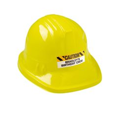 Join the crew of best party planners and order these Personalized Yellow Construction Party Hats for your next big bash. Personalize the stickers for these hats with 2 lines of text. Whether it is to celebrate a grand opening event or a kids' birthday party, these personalized construction hats will be a huge hit. Plastic. 22" circ. Not a protective helmet. Simple assembly required to apply personalized sticker. Caution Sticker, Grand Opening Event, Construction Hat, Opening Event, Party Planners, Construction Party, Best Party, Novelty Toys, Toy Craft