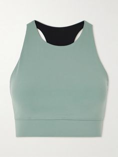 Varley's 'Bea' sports bra is cut from gentle FreeSoft™️ jersey in a racerback silhouette. It has a high neck and smoothing band below the bust, fitted with removable cups for added support when you need it. Green Go-dry Athleisure Sports Bra, Athleisure Green Go-dry Sports Bra, Seamless Sleeveless Green Sports Bra, Green Activewear With Built-in Bra And Tank Straps, Green Compressive Sleeveless Sports Bra, Exercise Outfits, Green Bras, Sports Suit, Bra Lingerie