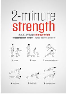 the two minute strength poster shows how to do an exercise