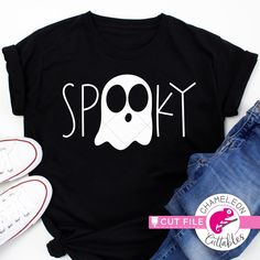 Spooky Ghost Halloween svg png dxf eps jpeg SVG DXF PNG Cutting File Free Halloween Svg Files For Cricut, Halloween Cricut Shirts, Cricut Clothing, Shirt Svgs, Halloween Sweaters, Halloween Cricut, Circuit Crafts, Halloween Applique