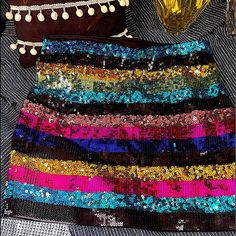 Shop randomwaves1's closet or find the perfect look from millions of stylists. Fast shipping and buyer protection. 🔔NWOT🎨Vibrant, colorful🗣Express High Waist🌈Sequin Striped Mini Skirt🪄Super sexy! Striped Mini Skirt, Green And Purple, Mini Skirt, Sequin, High Waist, Womens Skirt, Mini Skirts, High Waisted, Skirt