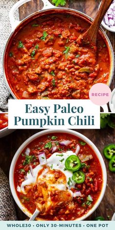 the recipe for easy paleo pumpkin chili