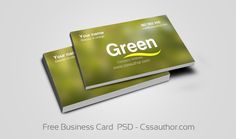 two green business cards with the word, free business card psd - csautor com