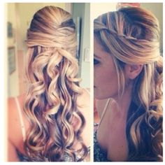 Half up half down hairdo http://viaggi.asiatica.com/ Fancy Hairstyles, Wedding Hairstyles For Long Hair, Long Hairstyles, Wedding Hair And Makeup, Homecoming Hairstyles, Hair Dos, Gorgeous Hair, Half Up, Bridesmaid Hair