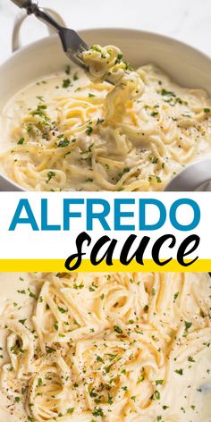 this alfredo sauce is so good and it's ready to be eaten