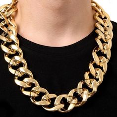 Dress Like Drake!!! Big Gold Chains, Chunky Gold Necklaces, Dress Up Party, Rapper Jewelry, Hip Hop Necklace, Chunky Gold Chain, Up Party, Chunky Chain Necklaces, Gold Chains For Men