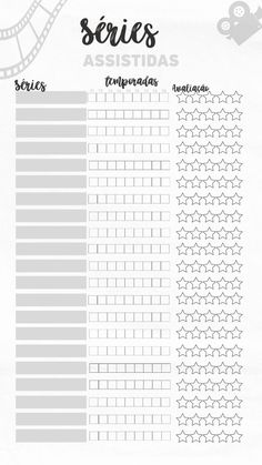 the printable movie schedule is shown in black and white, with stars on it