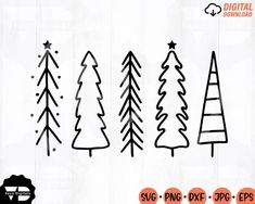 christmas trees svg cut file