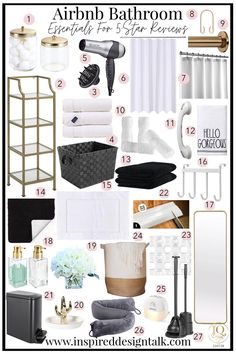 bathroom decor with white and black accents, including towels, shower curtain, toilet paper roll holder