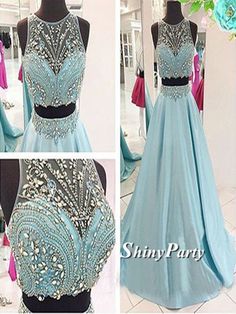 Custom Made A Line Round Neck 2 Pieces Prom Dress, 2 Pieces Formal Dress, Evening Dress Disney Prom Dresses, Two Piece Prom Dress, Two Piece Prom, 2 Piece Prom Dress, Prom Dresses 2016, Formal Dresses For Teens, Red Lehenga, Dress 2016, Prom Dresses Two Piece