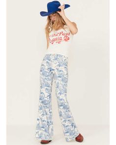 American Flag Flare Pants, Flare Jeans, Nautical, High Rise, Women Jeans, Slim Fit, Embroidery, Blue, White