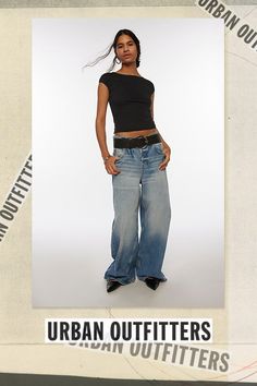 Statement BDG jeans in a column silhouette. Designed with an ultra-wide leg in a low-rise that sits at the hips and raw hems that skim the floor for an edgier vibe. Exclusively at Urban Outfitters. Features BDG Anika ultra-wide leg column jeans Low rise baggy jeans Lightweight soft denim Low rise waist 5 pocket styling Full length Raw hems UO exclusive Content + Care 42% Cotton, 20% recycled cotton, 38% Tencel Machine wash Imported Size + Fit Low rise Ultra-wide column leg Full length Model in B Low Rise Baggy Jeans, Bdg Jeans, Women Men Shoes, Baggy Jeans, Vintage Denim, Womens Bottoms, Full Length, Urban Outfitters, Wide Leg