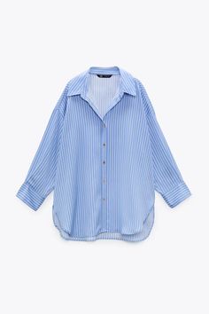 Striped Shirt Women, Blue And White Shirt, Stylish Hoodies, Future Outfit, Trendy Fashion Tops, Zara Shirt, Bride Clothes, Satin Shirt, Roll Up Sleeves