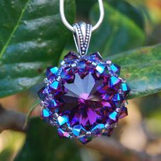 Deep Purple Swarovski Crystal Necklace by JewelryOfNote on Etsy, $45.00 Sparkle Necklace, Purple Necklace, Swarovski Crystal Necklace, Cool Ideas, John Hardy, Swarovski Jewelry, Simple Necklace