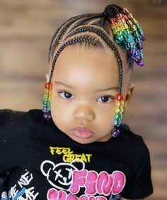 Baby Hairstyles Girl Black Braids, Black Baby Braids Hairstyles, Hair Styles With Beads Kids, Toddler Braiding Hairstyles Girl, Kiddie Braid Styles, Black Baby Girl Hairstyles Braids, Toddler Girl Braids With Beads, Toddler Hair With Beads, Kiddie Hairstyles For Kids Braids