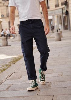 Mackays Trousers - Navy - Organic Cotton - Octobre Éditions Fashion Outfits Men, Men Stylish Dress, Outfits With Converse, Mens Fashion Casual Outfits, Stylish Mens Outfits, Men Fashion Casual Outfits, Streetwear Men Outfits