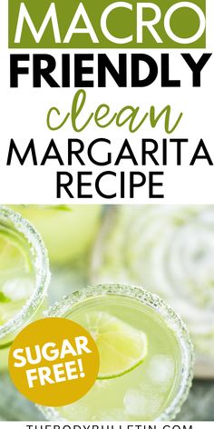 two margaritas with lime slices on top and the title text reads, how to make a