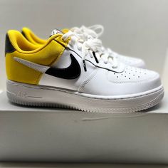 Nike Air Force 1 Low Amarillo Satin Sz8.5 Brand New With Box Custom Yellow Nike Sneakers With Branded Insole, Sporty Yellow Custom Sneakers With Contrast Sole, Sporty Custom Yellow Sneakers With Contrast Sole, Yellow Custom Sneakers With Cushioned Footbed And Round Toe, Yellow Custom Sneakers With Cushioned Footbed, Sporty Yellow Nike Air Force 1 For Streetwear, Yellow Low-top Custom Sneakers With Cushioned Footbed, Yellow Low-top Custom Sneakers With Contrast Sole, Nike Air Force 1 Yellow With Boost Midsole