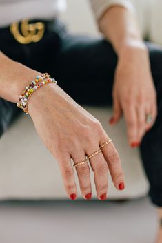 Stack those fingers in gold with the Triple B Rings. That’s right…Bom Bom Bead Rings are here! The 14K Gold-Filled Beads are just right to add that feminine touch to your pinky or as a complement to that ring mess you got going on! Wear them separately or together, you choose. Start your three ring mini stack today. Bead Rings, Ring Game, Three Rings, Beaded Rings, Delicate Necklace, Next Level, Wrap Bracelet, Seed Beads, Gold Filled