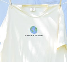 On Earth As It Is In Heaven, Embroidered Smiley Face, Wedding Guest Accessories, Embroidered T Shirt, Printed Tshirts, As It Is In Heaven, Faith Based Gifts, Hawaii Shirts, Wedding Journal