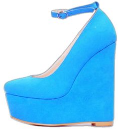 Blue Wedge Sandals For Parties, Blue Party Wedge Sandals, Blue Wedge Heel Sandals For Party, Blue Wedge Sandals With Platform And Round Toe, Blue Platform Wedge Sandals With Round Toe, Blue Platform Wedge Sandals With Ankle Strap, Blue Platform Heels With Wedge Heel, Blue Platform Heels With Ankle Strap, Blue Platform Wedge Heels