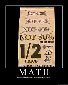 a poster that says math on it, and the price is $ 1 / 2