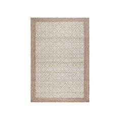 a beige and white rug on a white background