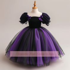 Cute Purple And Black Tulle Long Sleeve Flower Girl Dresses Brithday Party Princess First Communion Pageant Child Skirt W8-9.7 on Storenvy Black Princess Dress For Dress-up, Fitted Black Princess Dress For Dress-up, Black Princess Style Tutu Dress For Birthday, Princess Style Dress With Tulle Skirt For Costume Party, Black Tulle Dress For Halloween, Halloween Black Tulle Dress, Halloween Tulle Dress For Dress-up, Elegant Black Princess Dress For Birthday, Fitted Black Birthday Dress